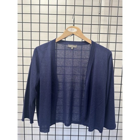 First Ave - Linen Mix Summer Cardigan- Navy