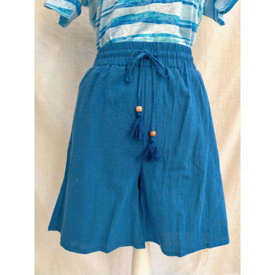 First Ave Linen Look Short - Orient Blue