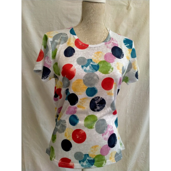 First Ave Spot Print S/S Tee- Multi Spot