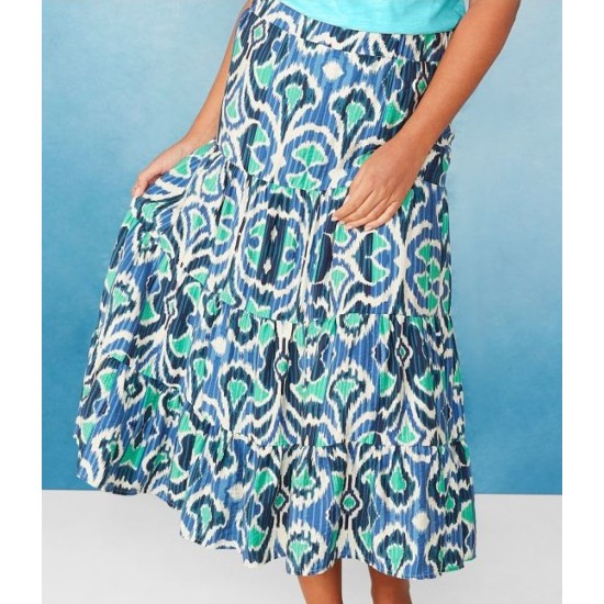 First Ave Tiered Skirt -Spring Bouquet Ikat