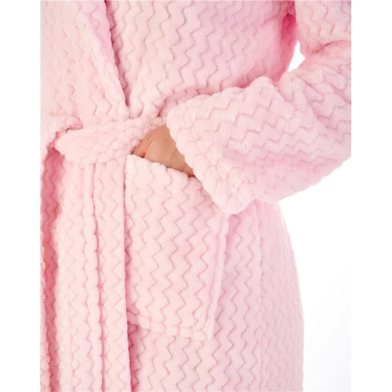  Fleece Wrap Dressing Gown- Pink