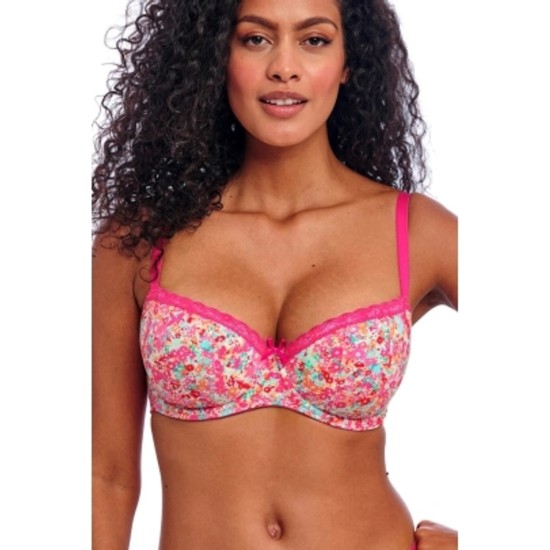 Flirt UW Padded 1/2 Cup Bra- Hot Pink