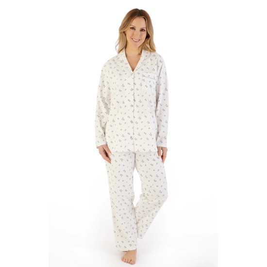 Floral Brushed Cotton Pyjama- Purple