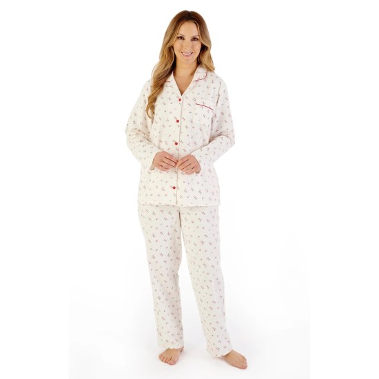Floral Brushed Cotton Pyjama- Red