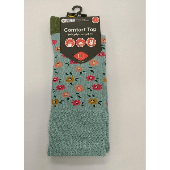 Floral Cotton Comfort Top socks China Blue
