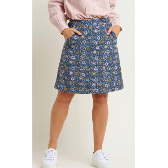 Folk Floral Cord Skirt