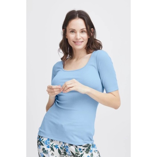 FRHizamond Ribbed Tee- Blue Hydrangea