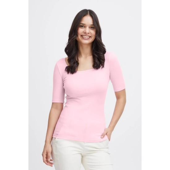 FRHizamond Ribbed Tee- Pink Frosting
