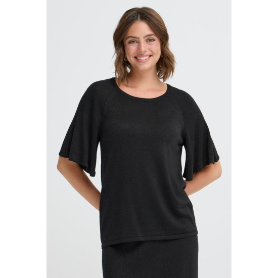 FRRegitze S/S Glitter Top- Black