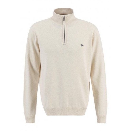 Fynch Hatton 1/4 zip Troyer Off White