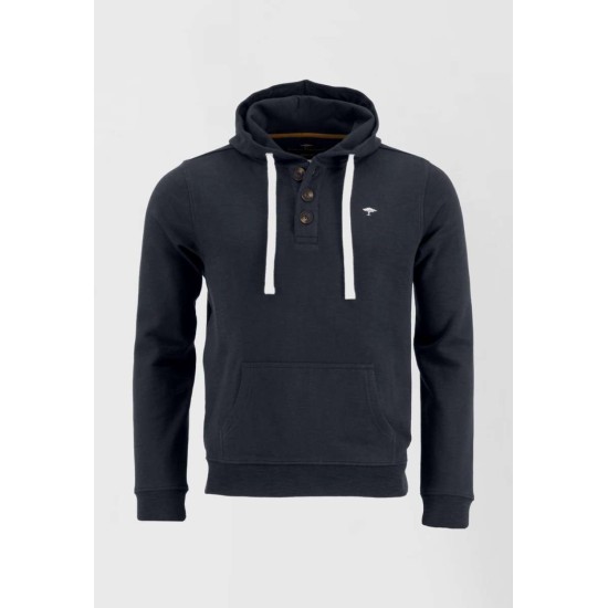 Fynch Hatton Buttoned Hoodie Navy