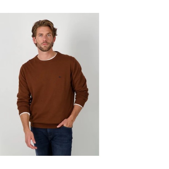 Fynch-Hatton Cotton Crew Knit Coffee