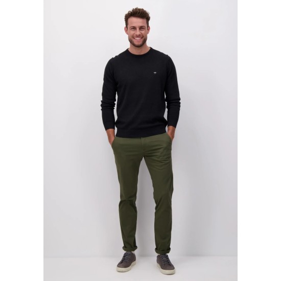 Fynch-Hatton Cotton Crew Knit Navy
