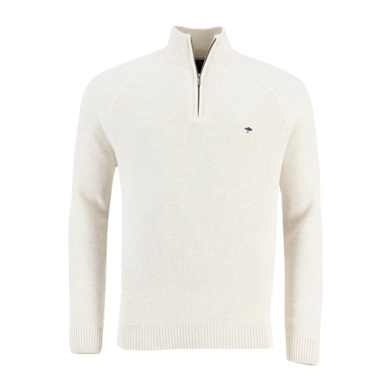 Fynch Hatton 1/4 zip Off White