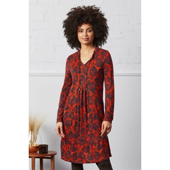 Gathered Tunic Dress - Tiger