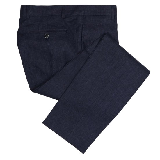 Gurteen Lynton Linen Trousers- Navy