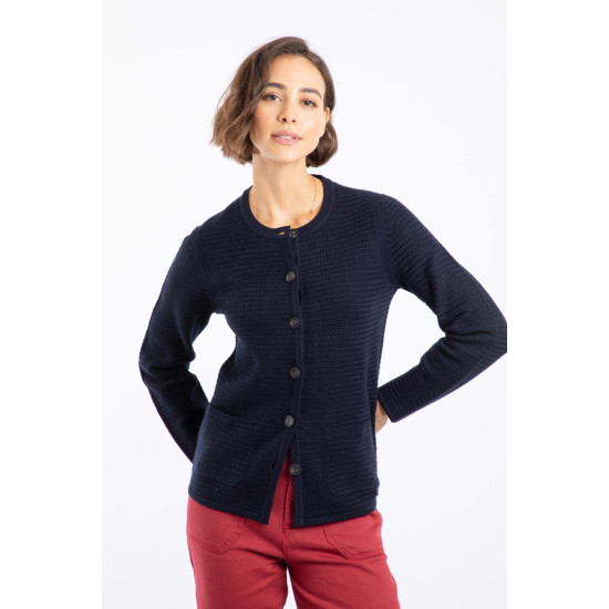 Hayley Knitted Blazer Cardigan- Navy
