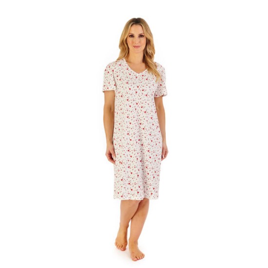 Heart Print S/S Jersey Nightdress