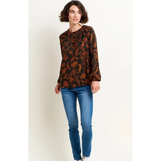 Henna Trail Shirring Blouse
