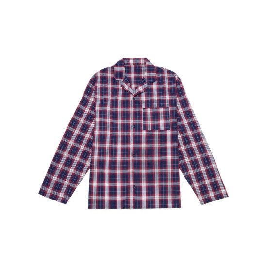 HJ Brushed Pyjamas Red Navy Check 