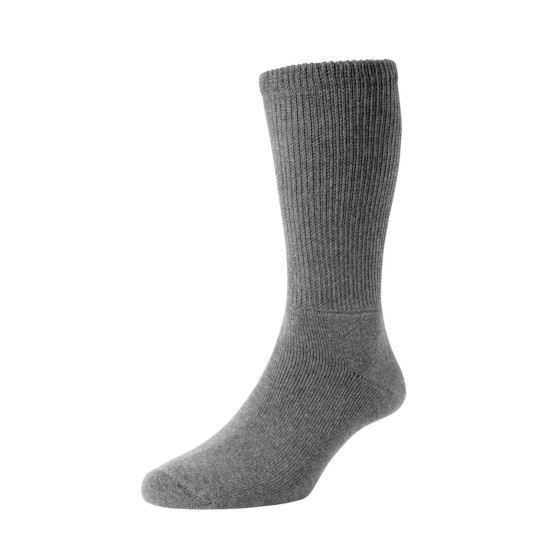 HJ Hall  Cotton Diabetic Sock Mid Grey Melange