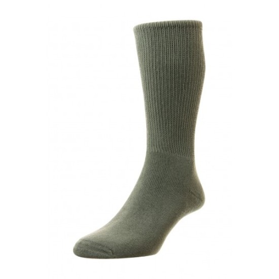 HJ Hall  Cotton Diabetic Sock Olive
