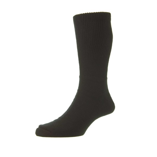 HJ Hall  Cotton Diabetic Sock Black