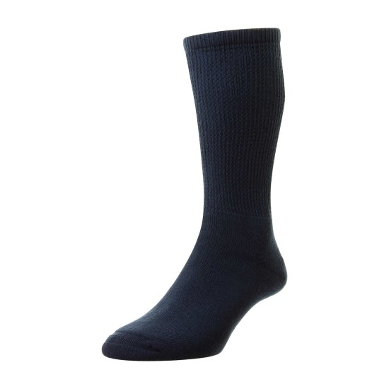 HJ Hall  Cotton Diabetic Sock Navy