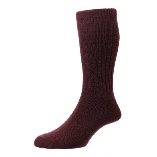 HJ Hall  Thermal Soft Top Sock Burgundy