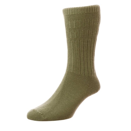 HJ Hall  Thermal Soft Top Sock Olive