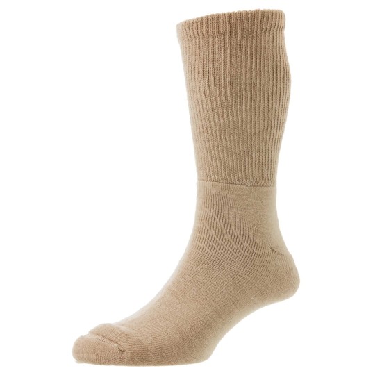 HJ Hall  Wool Diabetic Sock Beige