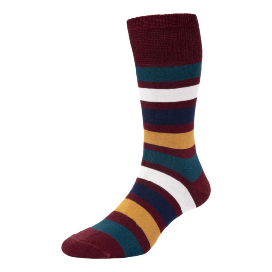 HJ Hall Block Stripe Comfort Top Wine