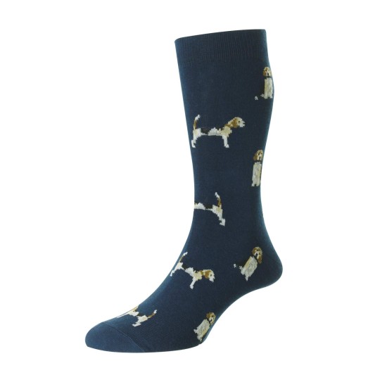 HJ Hall Cotton Beagle Navy