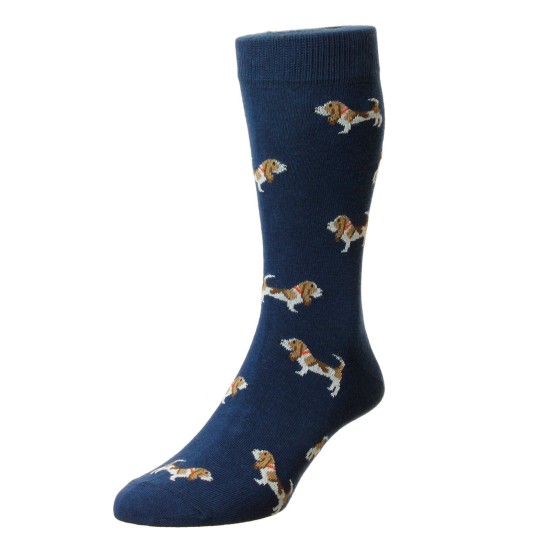 HJ Hall Cotton Hounds Navy