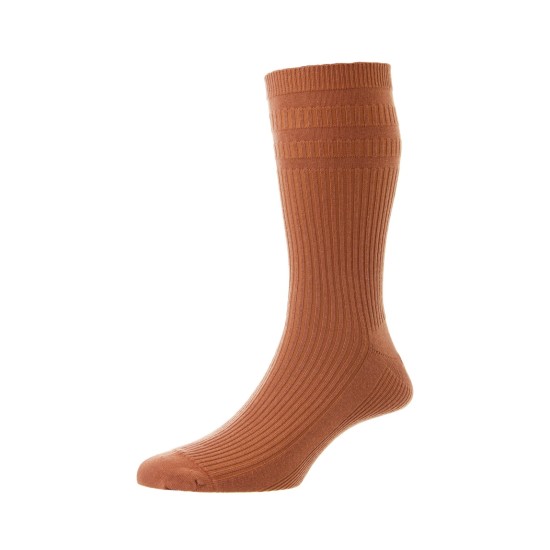HJ Hall Cotton Soft Top Sock Brick