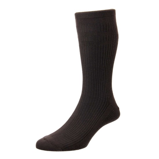 HJ Hall Cotton Soft Top Sock Brown