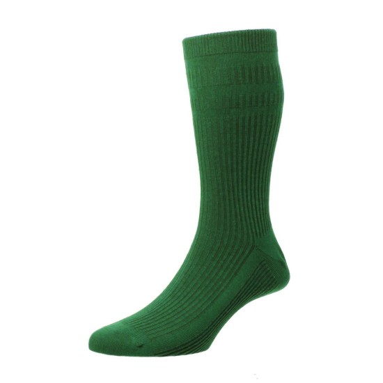 HJ Hall Cotton Soft Top Sock Forest Green