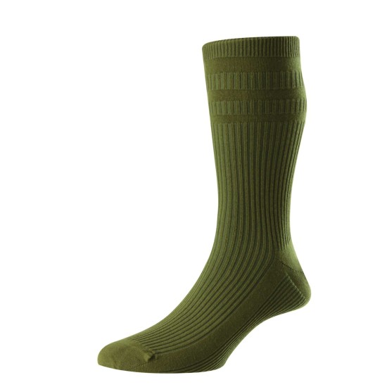 HJ Hall cotton Soft Top Sock Leaf Green