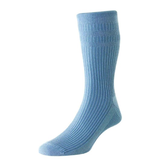HJ Hall Cotton Soft Top Sock Lt Blue