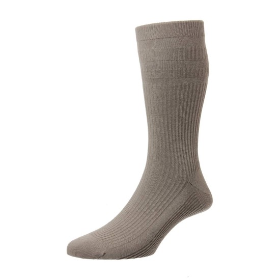 HJ Hall Cotton Soft Top Sock Mink
