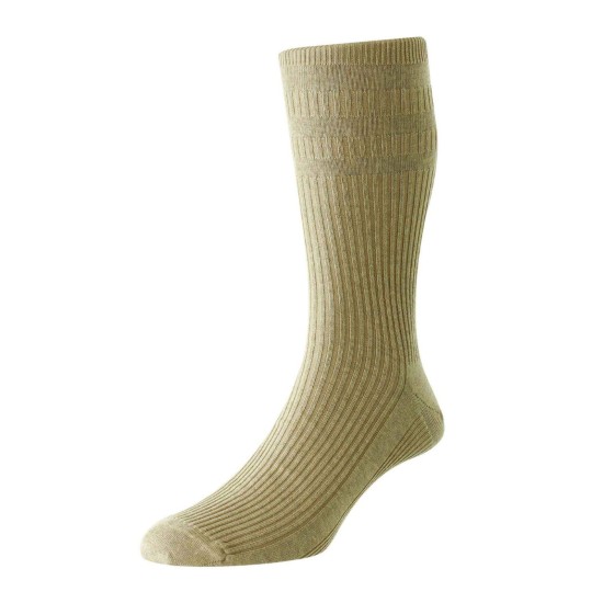 HJ Hall Cotton Soft Top Sock Oatmeal Melange