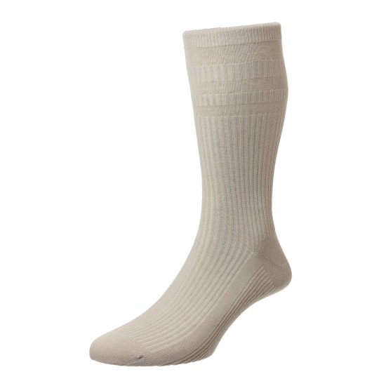 HJ Hall Cotton Soft Top Sock Oatmeal