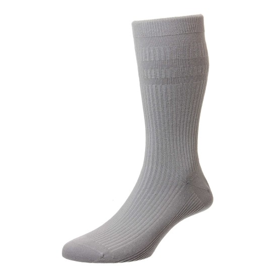 HJ Hall Cotton Soft Top Sock Silver Grey