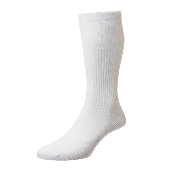 HJ Hall Cotton Soft Top Sock White