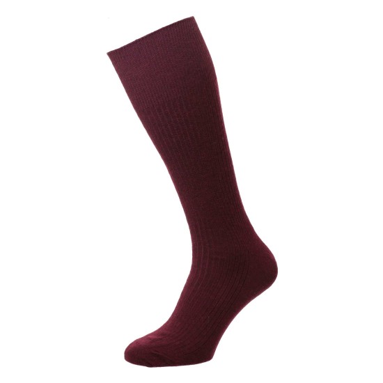 HJ Hall Half Hose 6-11 Burgundy