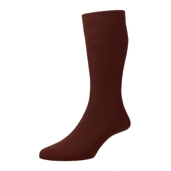 HJ Hall Wool Soft Top Sock Russet