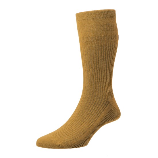 HJ Hall Wool Soft Top Sock Bracken