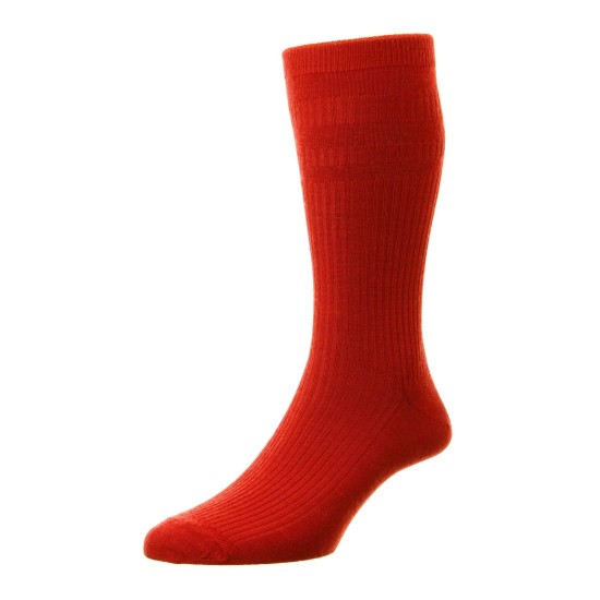 HJ Hall Wool Soft Top Sock Red