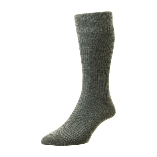 HJ Hall Wool Soft Top Sock Mid Grey