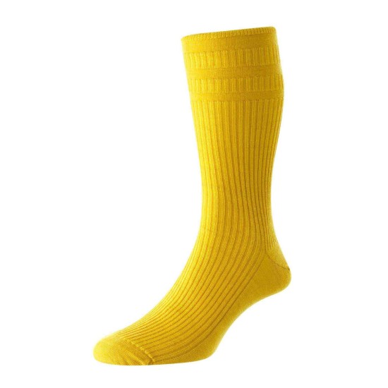 HJ Hall Wool Soft Top Sock Mustard